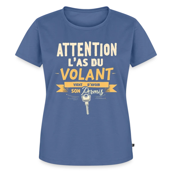 Maquette de T-shirt Premium bio Femme « Permis de Conduire - Humour Jeune Conducteur » à personnaliser