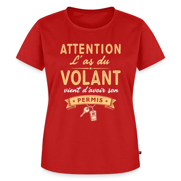 Maquette de T-shirt Premium bio Femme « Cadeau Jeune Conducteur - Humour Permis » à personnaliser