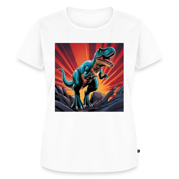 Maquette de T-shirt Premium bio Femme « T-Rex Crépuscule » à personnaliser