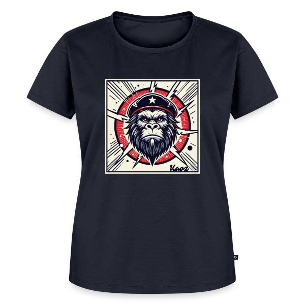 Maquette de T-shirt Premium bio Femme « Gorille Révolutionnaire Stylé » à personnaliser