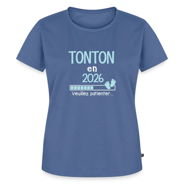 Maquette de T-shirt Premium bio Femme « Annonce Grossesse Tonton 2026 - Futur Tonton Humour » à personnaliser
