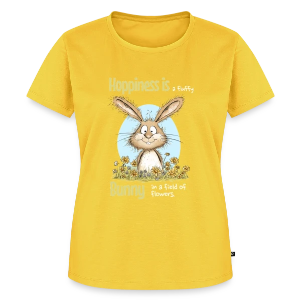 Maquette de T-shirt Premium bio Femme « Lapin Printanier et Pâques » à personnaliser