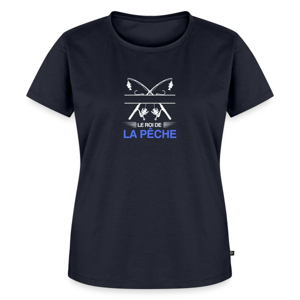 Maquette de T-shirt Premium bio Femme « Le Roi de la Pêche - Cadeau Pêcheur Personnalisé » à personnaliser