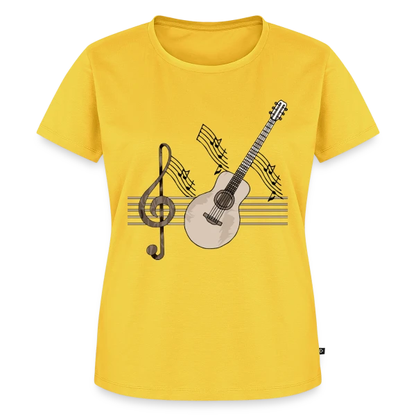Maquette de T-shirt Premium bio Femme « Guitare Addict » à personnaliser