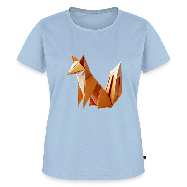 Maquette de T-shirt Premium bio Femme « Renard Origami Géométrique » à personnaliser