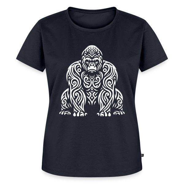 Maquette de T-shirt Premium bio Femme « Gorille Tribal - Design Ethnique Sauvage » à personnaliser