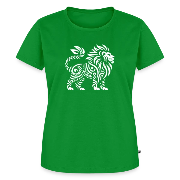 Maquette de T-shirt Premium bio Femme « Lion Tribal : Force et Élégance Sauvage » à personnaliser