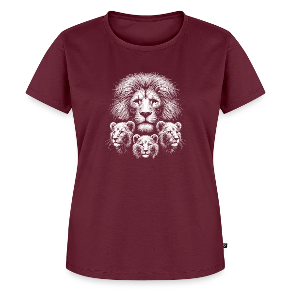 Maquette de T-shirt Femme Bio - Tête de Lion Majestueuse à personnaliser
