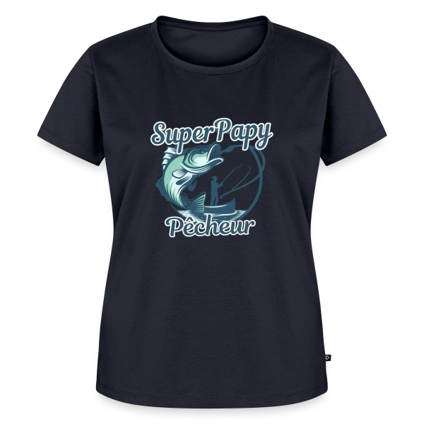 Maquette de T-shirt Premium bio Femme « Personnalisé 'Papy Pêcheur' avec Prénoms des Petits-Enfants » à personnaliser