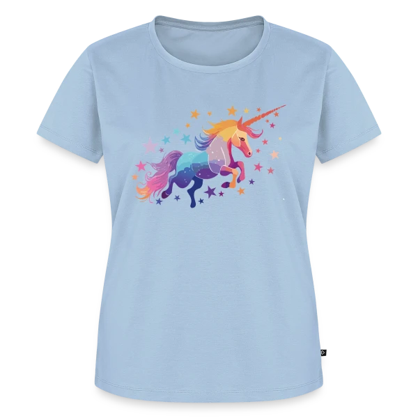 Maquette de T-shirt Premium bio Femme « Licorne Magique Étoiles » à personnaliser