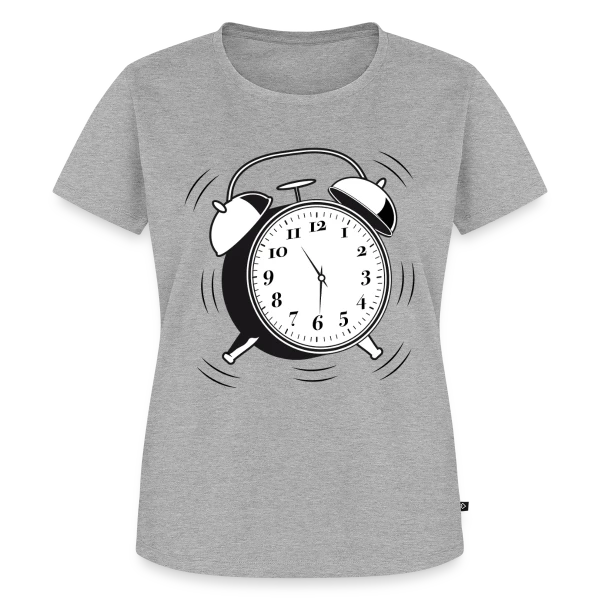 Maquette de T-shirt Premium bio Femme « Réveil Rétro 6h - L'Heure du Style Vintage » à personnaliser