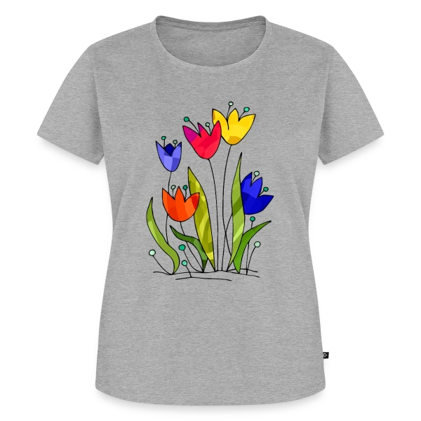 Maquette de T-shirt Premium bio Femme « Bouquet de Fleurs » à personnaliser