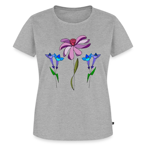 Maquette de T-shirt Premium bio Femme « Éclat Floral » à personnaliser