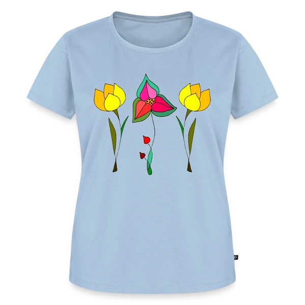Maquette de T-shirt Premium bio Femme « Jardin Fleuri Délicat » à personnaliser