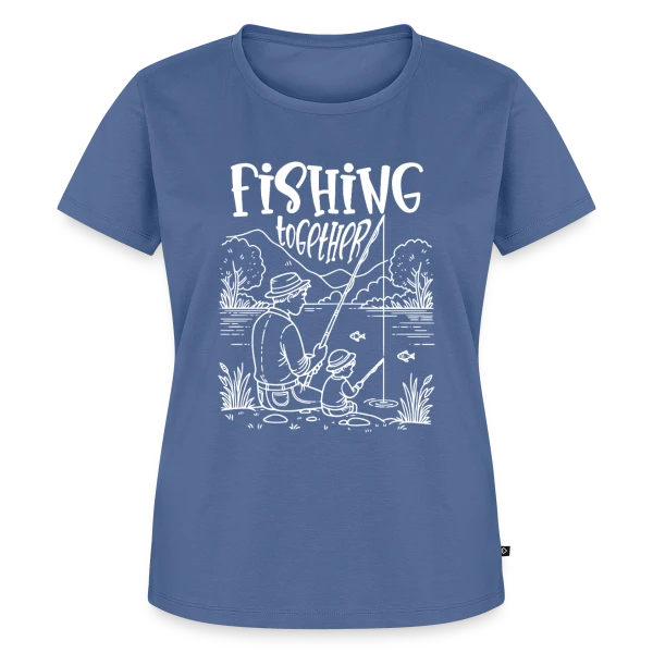 Maquette de T-shirt Premium bio Femme « Pêche Père Fils : Amour & Passion Partagée » à personnaliser
