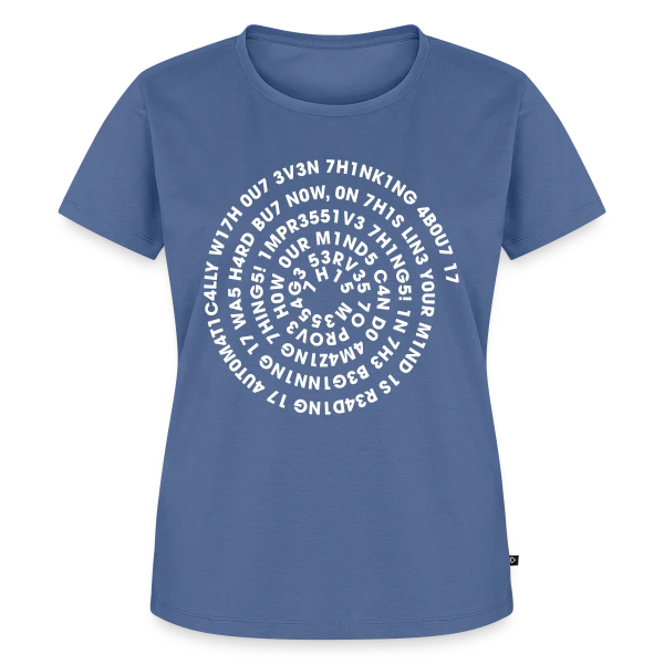 Maquette de T-shirt Premium bio Femme « Leetspeak Flex Spiral - Code & Geek » à personnaliser