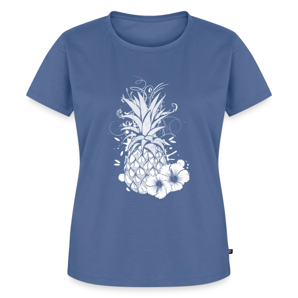 Maquette de T-shirt Premium bio Femme « Ananas Tropical Blanc Stylisé » à personnaliser