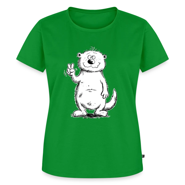 Maquette de T-shirt Premium bio Femme « Loutre Zen » à personnaliser