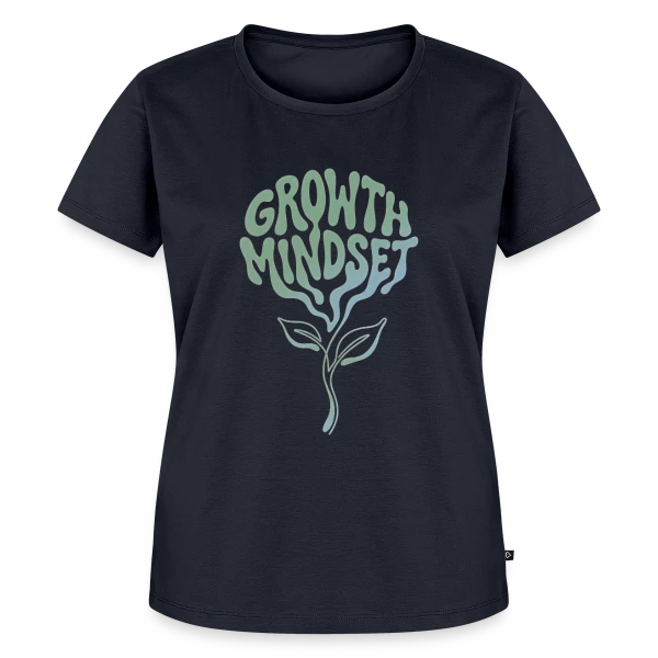 Maquette de T-shirt Premium bio Femme « Mentalité de Croissance » à personnaliser