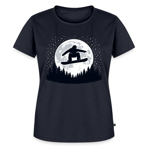 Maquette de T-shirt Premium bio Femme « Rythmes Graphiques Uniques » à personnaliser