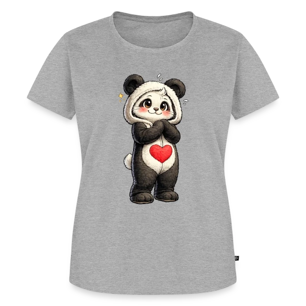Maquette de T-shirt Premium bio Femme « Panda en Combinaison Stylée » à personnaliser