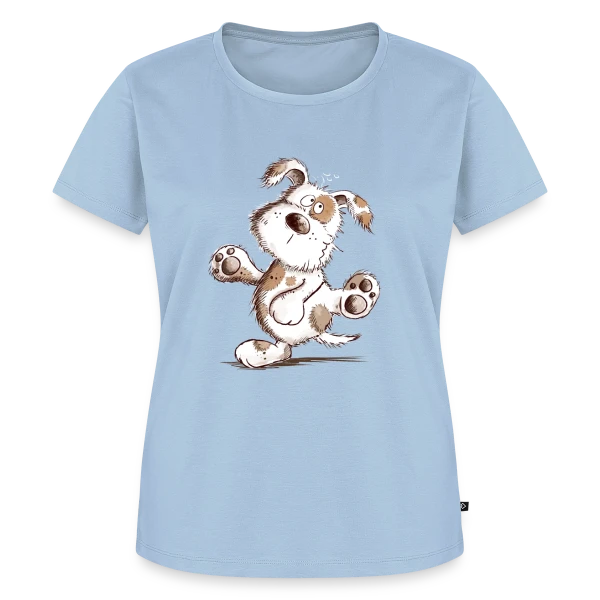Maquette de T-shirt Premium bio Femme « Chien Danseur Joyeux » à personnaliser