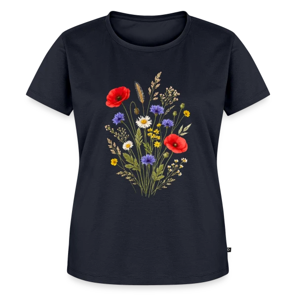 Maquette de T-shirt Premium bio Femme « Fleurs Sauvages - Esprit Bohème Nature » à personnaliser