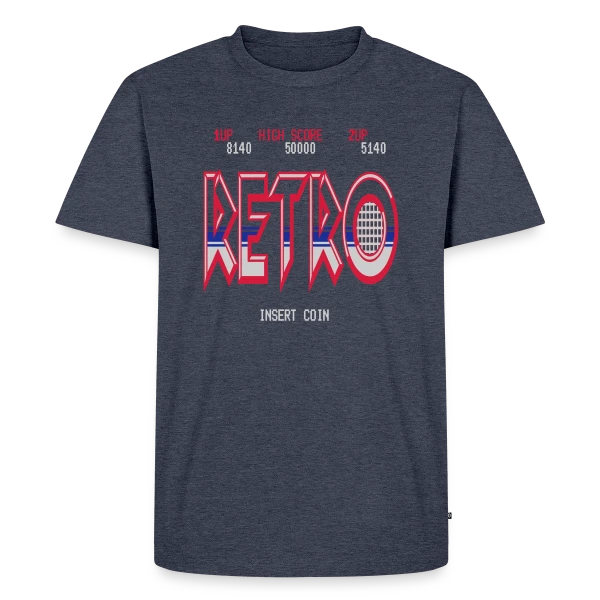 Maquette de T-shirt Premium bio Homme « Design Rétro Abstraction Géométrique Vintage » à personnaliser