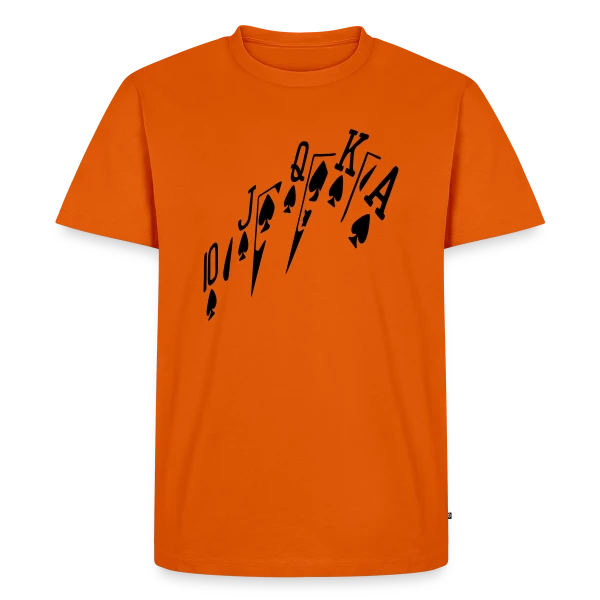 Maquette de T-shirt Premium bio Homme « Poker Royale Flush » à personnaliser