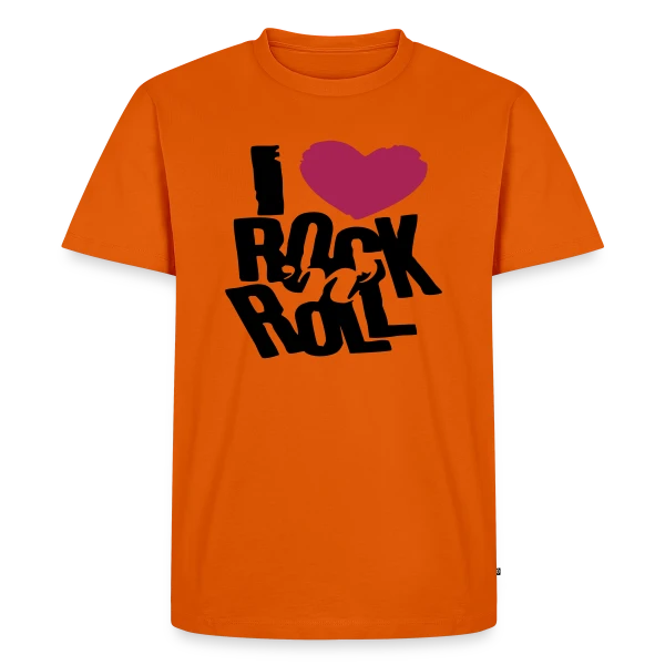Maquette de T-shirt Premium bio Homme « J'aime le Rock'n'Roll » à personnaliser