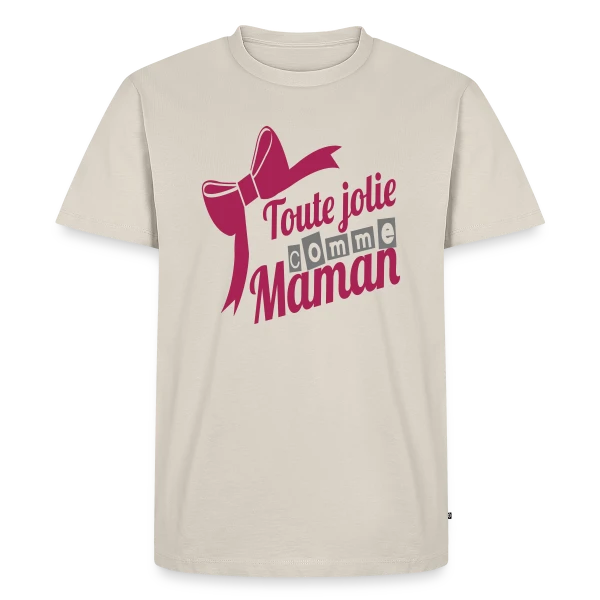 Maquette de T-shirt Premium bio Homme « Aussi Jolie Que Maman » à personnaliser