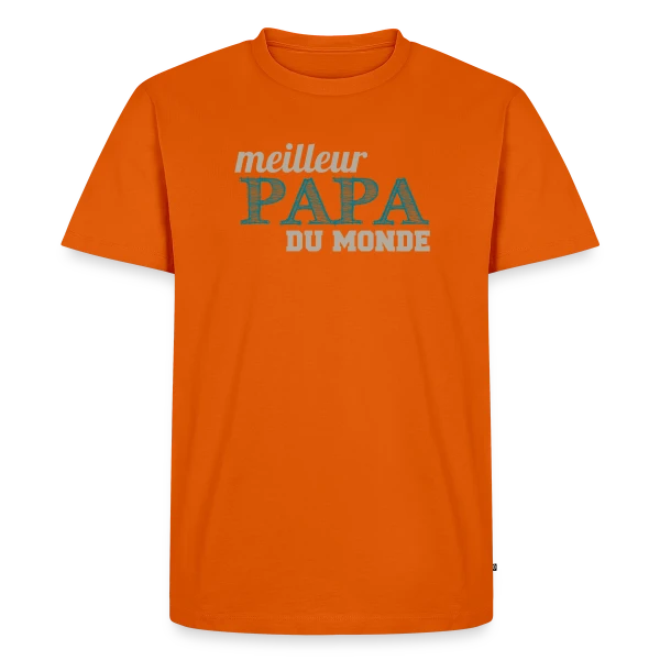 Maquette de T-shirt Premium bio Homme « Le Meilleur Papa du Monde - Cadeau Fête des Pères Original » à personnaliser