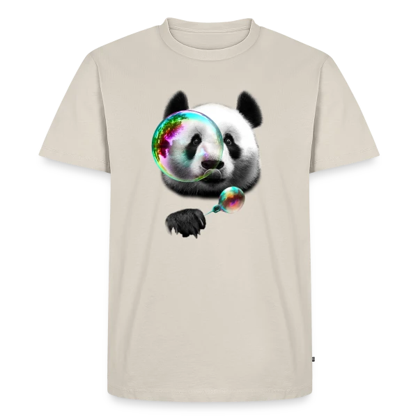 Panda Souffleur de Bulles sur T-shirt Premium bio Homme