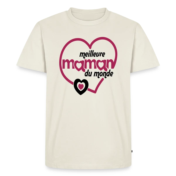 Maquette de T-shirt Premium bio Homme « La Meilleure Maman du Monde » à personnaliser