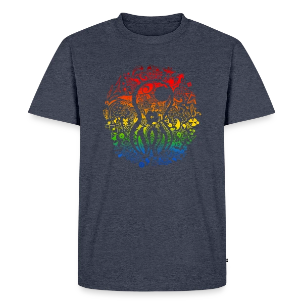Maquette de T-shirt Premium bio Homme « Poulpe Psychédélique » à personnaliser