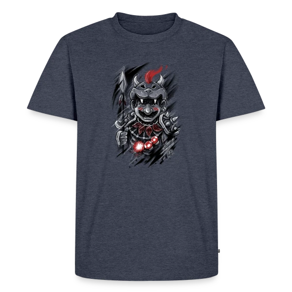 Maquette de T-shirt Premium bio Homme « Guerrier Crâne Sauvage » à personnaliser