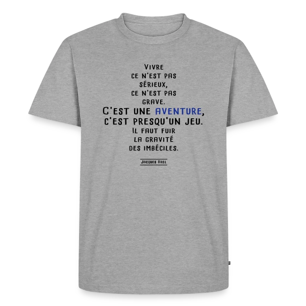 Maquette de T-shirt Premium bio Homme « Jacques Brel: Le Grand Poète » à personnaliser