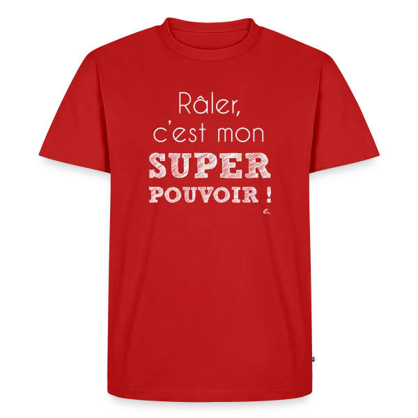 Maquette de T-shirt Premium bio Homme « Mon Super Pouvoir : Révélez Votre Force Intérieure » à personnaliser