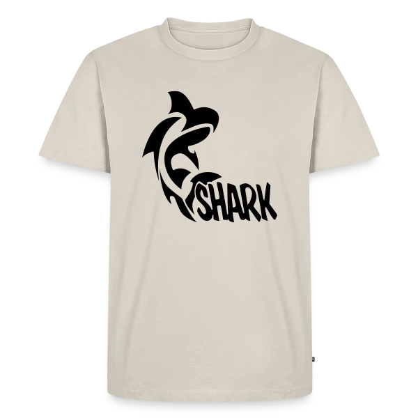 Maquette de T-shirt Premium bio Homme « Requin Majestueux des Océans » à personnaliser