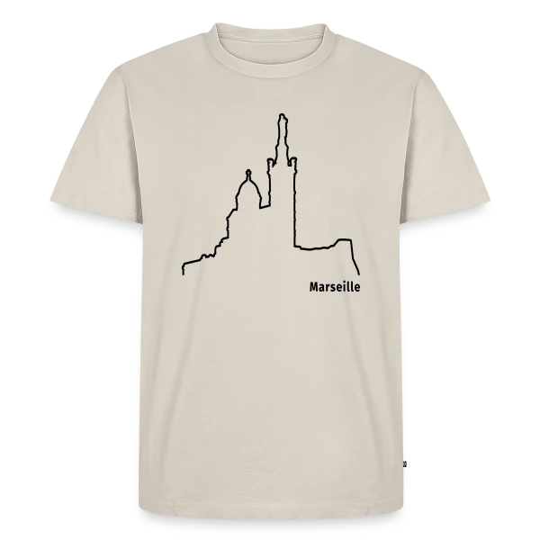 Skyline Marseille Bonne Mère sur T-shirt Premium bio Homme