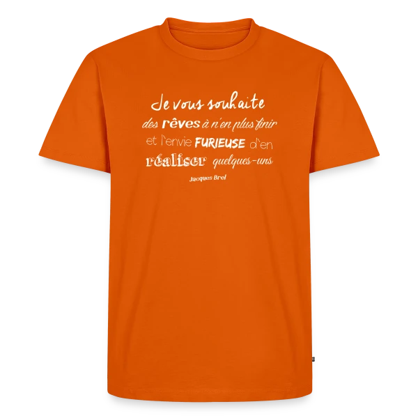Maquette de T-shirt Premium bio Homme « Douce Nuit, Beaux Rêves » à personnaliser