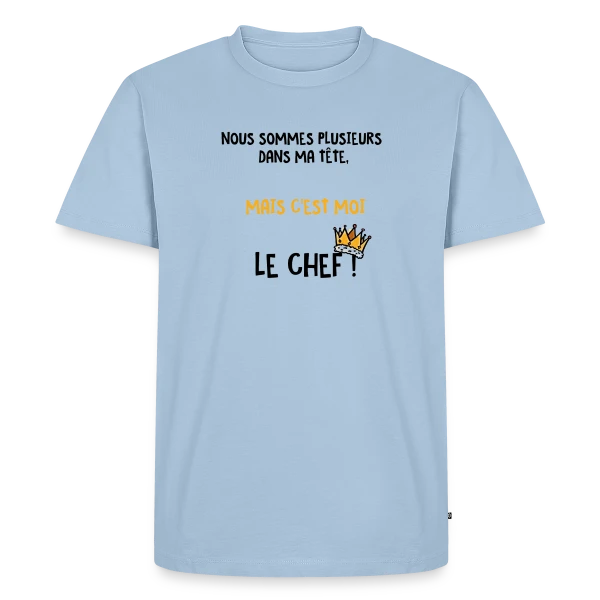 Maquette de T-shirt Premium bio Homme « Esprit Éclaté » à personnaliser