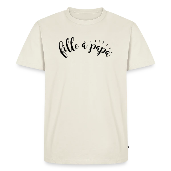 Maquette de T-shirt Premium bio Homme « Fille à Papa Adorée » à personnaliser