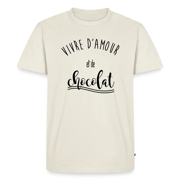 Vivre d'Amour et de Chocolat sur T-shirt Premium bio Homme