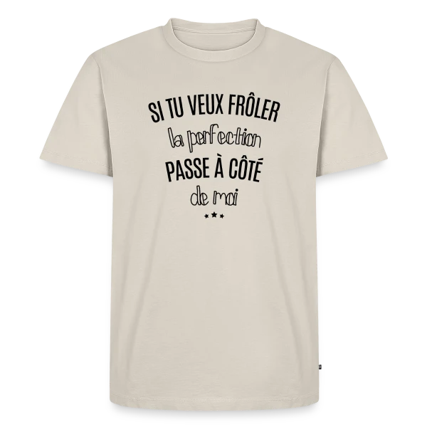 Maquette de T-shirt Premium bio Homme « Esprit Perfection » à personnaliser