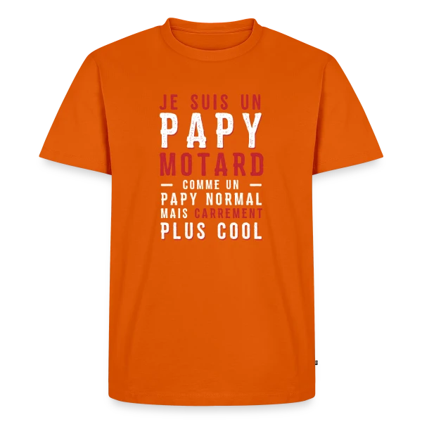 Maquette de T-shirt Premium bio Homme « Papy Motard : Carrément Plus Cool ! » à personnaliser