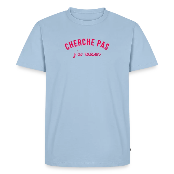 Maquette de T-shirt Premium bio Homme « J'ai Raison ! L'Humour Qui S'Affirme » à personnaliser
