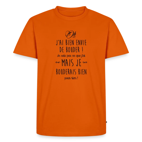 Maquette de T-shirt Premium bio Homme « Humour - J'ai bien envie de bouder » à personnaliser