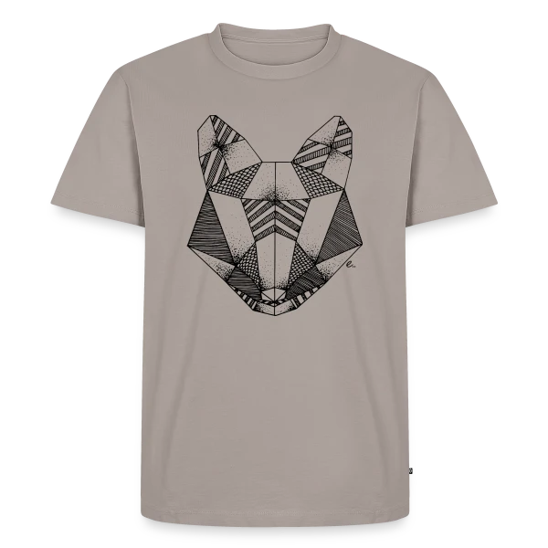 Maquette de T-shirt Premium bio Homme « Renard Origami : Art Géométrique Nature » à personnaliser