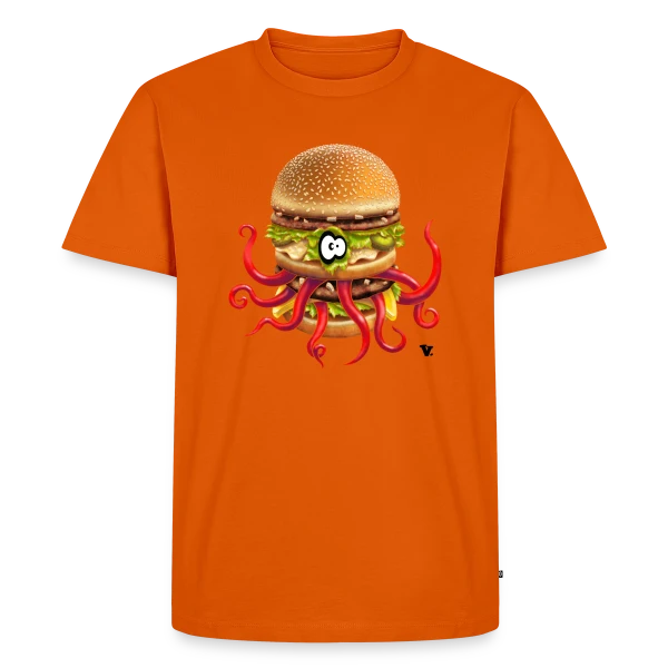 Maquette de T-shirt Premium bio Homme « Big McPoulpe » à personnaliser